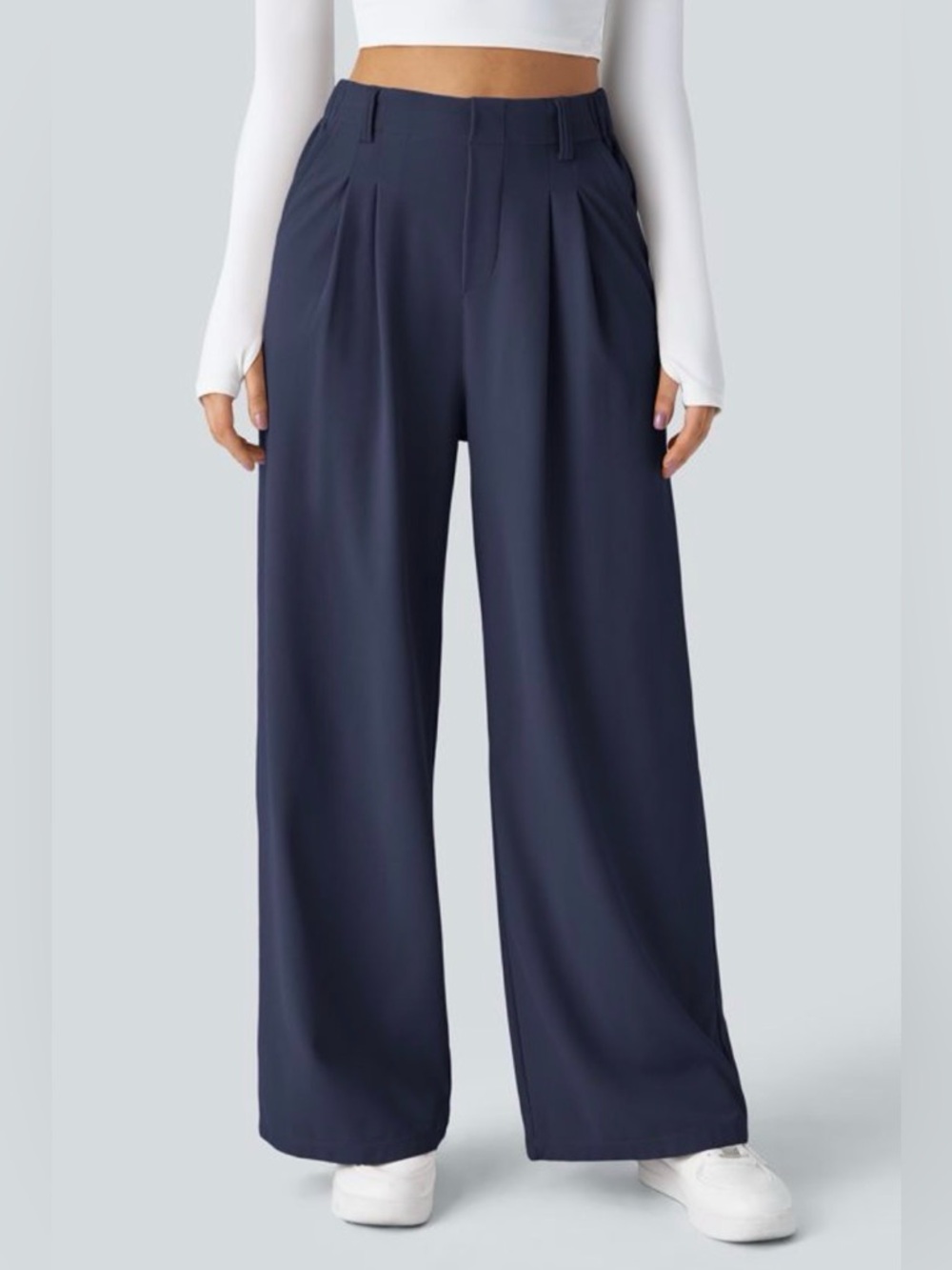 Halara Flex™ BNWT High Waisted Pocket Wide Leg Waffle Work Pants Large TALL